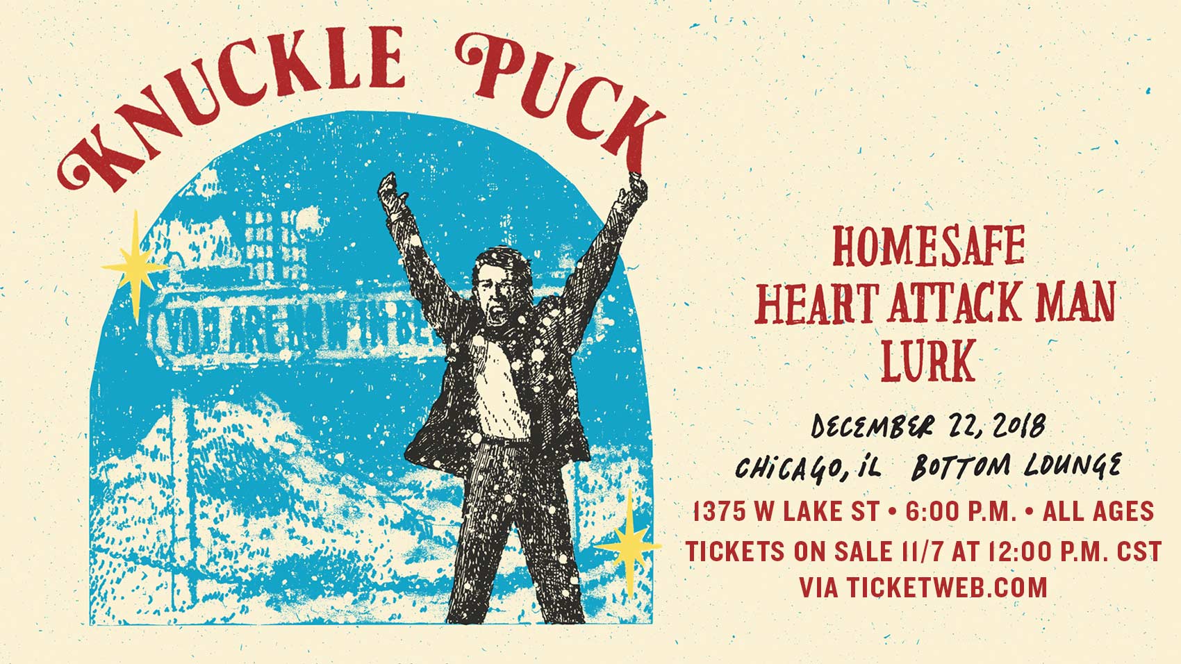 SOLD OUT! – Riot Fest Presents: KNUCKLE PUCK * HOMESAFE * HEART ATTACK MAN * LURK - Bottom Lounge